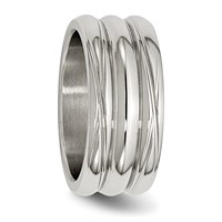 Stainless Steel Polished 10mm Grooved Band view 5