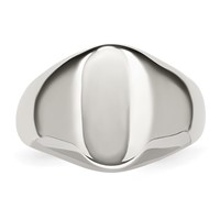 Stainless Steel Polished Oval Signet Ring view 4