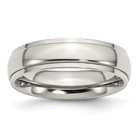 Chisel Stainless Steel Polished 6mm Ridged Edge Band view 1