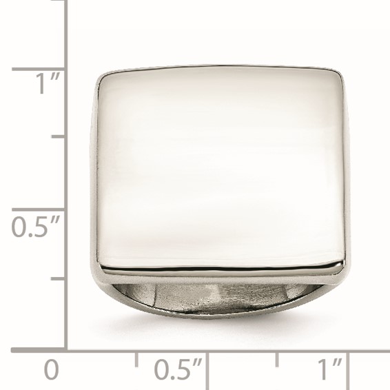 Stainless Steel Polished Square Ring