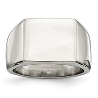 Chisel Stainless Steel Polished Signet Ring view 1