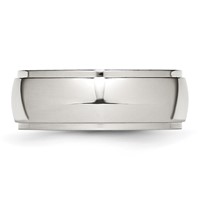 Chisel Stainless Steel Polished 8mm Ridged Edge Band view 3