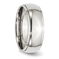 Chisel Stainless Steel Polished 8mm Ridged Edge Band view 4