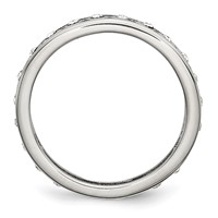 Stainless Steel Polished Band with Crystal 4.5mm view 2