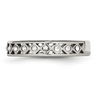 Stainless Steel Polished Band with Crystal 4.5mm view 3
