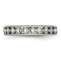 Stainless Steel Polished Band with Crystal 4.5mm view 4