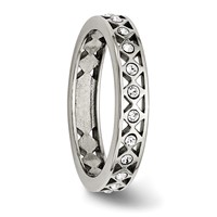 Stainless Steel Polished Band with Crystal 4.5mm view 5