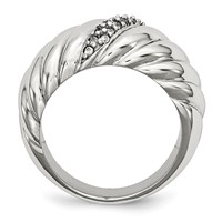 Stainless Steel Polished CZ Ring view 2