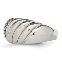 Stainless Steel Polished CZ Ring view 3
