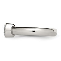 Stainless Steel Polished CZ Ring view 3
