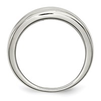 Chisel Stainless Steel Polished CZ Ring view 2