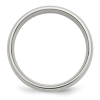 Chisel Stainless Steel Band with Sterling Silver Inlay Polished 6mm view 2