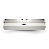 Chisel Stainless Steel Band with Sterling Silver Inlay Polished 6mm view 3