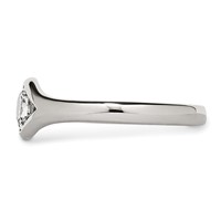 Chisel Stainless Steel Polished CZ Ring view 3