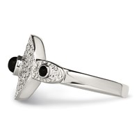 Stainless Steel Polished and Textured Black Onyx Ring view 3