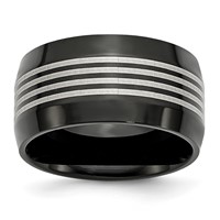 Stainless Steel Polished Black IP-plated 12mm Band view 1