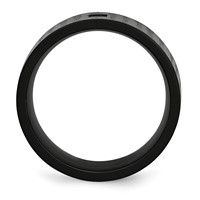 Chisel Stainless Steel Brushed and Polished Black IP-plated Band with CZ 9mm Flat view 2