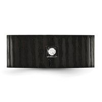 Chisel Stainless Steel Brushed and Polished Black IP-plated Band with CZ 9mm Flat view 4