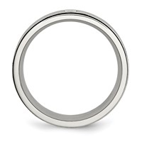 Chisel Stainless Steel Brushed and Polished Black IP-plated Band with Black CZ 9mm view 2