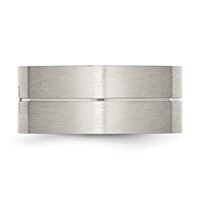 Chisel Stainless Steel Brushed Band with CZ 10mm Flat view 3