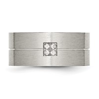 Chisel Stainless Steel Brushed Band with CZ 10mm Flat view 4