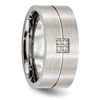 Chisel Stainless Steel Brushed Band with CZ 10mm Flat view 5
