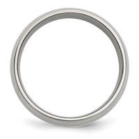 Chisel Stainless Steel Band with Sterling Silver Inlay Polished 8mm view 2