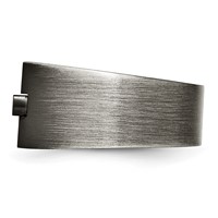Chisel Stainless Steel Antiqued and Brushed with Black CZ Signet Ring view 3