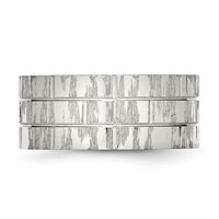 Chisel Stainless Steel Brushed and Polished Band with Black CZ 10mm Flat view 3