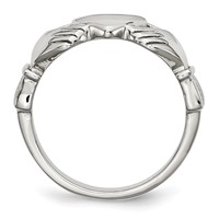 Stainless Steel Polished Claddagh Ring view 2