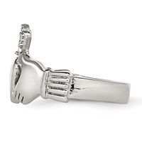 Stainless Steel Polished Claddagh Ring view 3