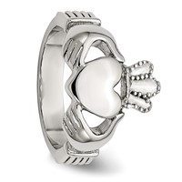 Stainless Steel Polished Claddagh Ring view 5