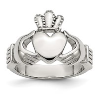 Stainless Steel Polished Claddagh Ring view 1