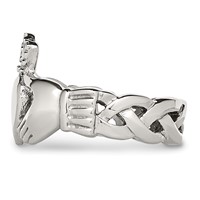 Stainless Steel Polished Braided Claddagh Ring view 3