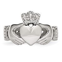 Stainless Steel Polished Braided Claddagh Ring view 4