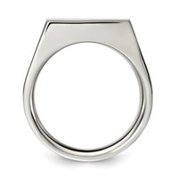 Chisel Stainless Steel Brushed and Polished Signet Ring view 2