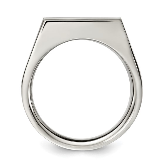 Chisel Stainless Steel Brushed and Polished Signet Ring