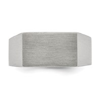 Chisel Stainless Steel Brushed and Polished Signet Ring view 4