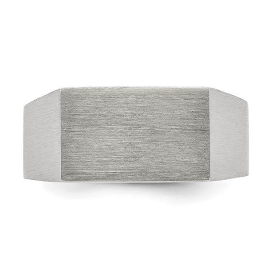 Chisel Stainless Steel Brushed and Polished Signet Ring