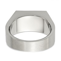 Chisel Stainless Steel Brushed and Polished Signet Ring view 5