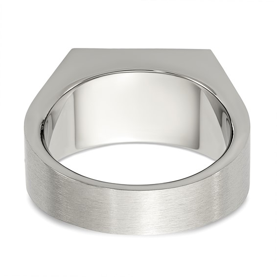 Chisel Stainless Steel Brushed and Polished Signet Ring