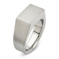 Chisel Stainless Steel Brushed and Polished Signet Ring view 5