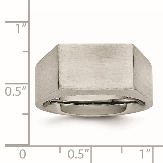 Chisel Stainless Steel Brushed and Polished Signet Ring