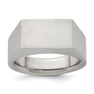 Chisel Stainless Steel Brushed and Polished Signet Ring