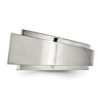 Chisel Stainless Steel Brushed and Polished CZ Signet Ring view 3