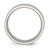 Chisel Stainless Steel Polished and Textured 9mm Rounded Edge Band view 2