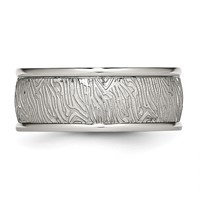 Chisel Stainless Steel Polished and Textured 9mm Rounded Edge Band view 3
