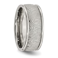 Chisel Stainless Steel Polished and Textured 9mm Rounded Edge Band view 4