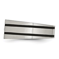 Chisel Stainless Steel Brushed Black IP-plated Ring with CZ Signet view 3