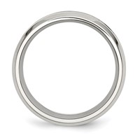 Chisel Stainless Steel Polished Band with Koa Wood Inlay Enameled 8mm view 2